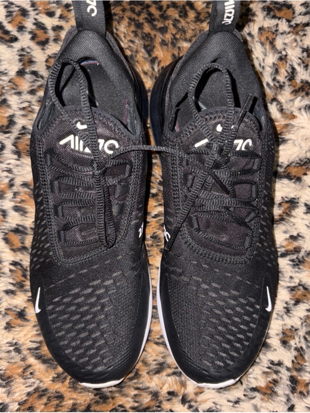 Nike Black Women's Mesh Running Sneakers with White Accents